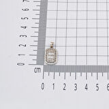 Parçalı Baget Taşlı Beyaz Altın 14 Ayar Kolye