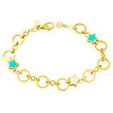 Yıldız Mineli Halkalı 14 Ayar Spor Bileklik