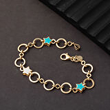 Yıldız Mineli Halkalı 14 Ayar Spor Bileklik