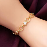 Yıldız Mineli Halkalı 14 Ayar Spor Bileklik