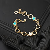 Yıldız Mineli Halkalı 14 Ayar Spor Bileklik