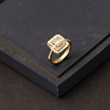 Efektli Baget 14 Ayar Altın Yüzük