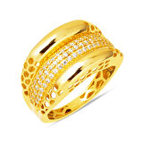 Bombeli Tasarım 14 Ayar Spor Altın Yüzük