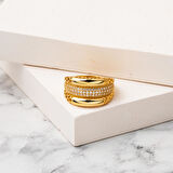 Bombeli Tasarım 14 Ayar Spor Altın Yüzük