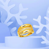 Bombeli Tasarım 14 Ayar Spor Altın Yüzük