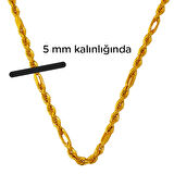 Modern Burma Ataçlı Zincir Altın Kolye 55 cm.