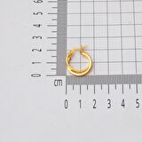 Twin Kumlu Halka Altın Küpe 22 Ayar Orta Boy