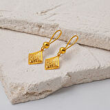 Kare Modern Tasarım Sallanan 22 Ayar Küpe