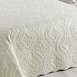 Örtüm İvy Krem Çift Kişilik Microfiber Kapitone Yatak Örtüsü