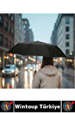 Kompakt Çanta Boy Seyahat Tipi Dayanıklı Otomatik Açma Kapama Güçlendirilmiş 8 Telli Kılıflı Şemsiye