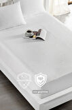 Micro Fitted Pamuklu Full Kenar Yumuşak Su Sıvı Geçirmez Alez Yatak Koruyucu Beyaz