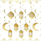 3D Hilal Kandil Ve Ramazan Temalı 10lu Tavan Sarkıt Süsü