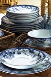 Blue Blanc 24 Parça 6 Kişilik Çiçekli Yuvarlak Porselen Yemek Takımı