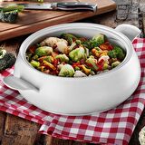 Porflame 26 cm Porselen Basık Tencere