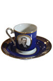 Kütahya Porselen Atatürk Lacivert 4 Parça 2 Kişilik Kahve Takımı