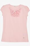 Breeze Kız Çocuk Tişört Güpürlü 9 Ay-8 Yaş, Pembe