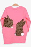 Breeze Kız Çocuk Tunik Tavşan Desenli 1.5-5 Yaş, Neon Pembe