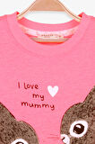 Breeze Kız Çocuk Tunik Tavşan Desenli 1.5-5 Yaş, Neon Pembe