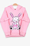 Breeze Kız Çocuk Sweatshirt Tavşan Baskılı 1.5-5 Yaş, Pudra
