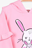 Breeze Kız Çocuk Sweatshirt Tavşan Baskılı 1.5-5 Yaş, Pudra