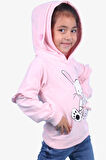Breeze Kız Çocuk Sweatshirt Tavşan Baskılı 1.5-5 Yaş, Somon Melanj