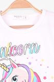 Breeze Kız Çocuk Uzun Kollu Tişört Unicorn 2-6 Yaş, Ekru