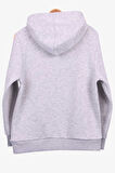 Breeze Erkek Çocuk Sweatshirt Baskılı Kapüşonlu 9-14 Yaş, Gri Melanj