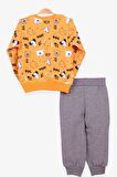 Breeze Erkek Çocuk Eşofman Takım Baskı Desenli 1-4 Yaş, Hardal Sarı