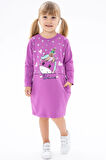Breeze Kız Çocuk Tunik Baskılı Pullu Unicorn 1.5-5 Yaş, Mor