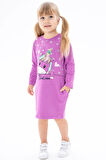 Breeze Kız Çocuk Tunik Baskılı Pullu Unicorn 1.5-5 Yaş, Mor