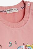 Breeze Kız Çocuk Sweatshirt Baskılı Pullu Unicorn 2-6 Yaş, Somon