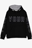 Breeze Erkek Çocuk Yazı Baskılı Sweatshirt 9-16 Yaş, Siyah