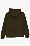 Breeze Erkek Çocuk Yazı Baskılı Sweatshirt 9-16 Yaş, Haki Yeşil