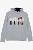 Breeze Erkek Çocuk Yazı Baskılı Sweatshirt 9-16 Yaş, Buz Mavisi