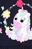 Breeze Kız Çocuk Uzun Kollu Elbise Unicorn Baskılı 1.5-5 Yaş, Lacivert