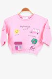 Breeze Kız Çocuk Sweatshirt Okul Temalı 1-4 Yaş, Pudra