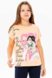 Breeze Kız Çocuk Tişört Kız Baskılı 10-16 Yaş, Neon Turuncu