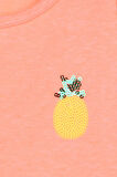 Macawı Kız Çocuk Elbise Ananas Desenli 1.5-5 Yaş, Neon Turuncu