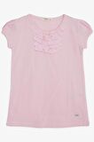 Breeze Kız Çocuk Tişört Güpürlü 4-8 Yaş, Pudra