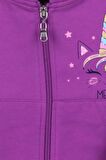 Breeze Kız Çocuk Hırka Kolları Desenli Baskılı 1-4 Yaş, Mor
