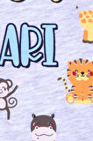 Breeze Erkek Çocuk Şortlu Takım Safari Baskılı 1-4 Yaş, Açık Gri Melanj