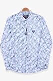 Breeze Erkek Çocuk Gömlek Çiçek Desenli 8-14 Yaş, Beyaz