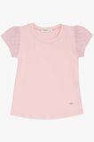 Breeze Kız Çocuk Tişört Kolları Fistolu 3-8 Yaş, Pudra