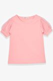 Breeze Kız Çocuk Tişört Kolları Tüllü 3-7 Yaş, Somon