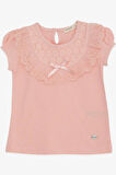 Breeze Kız Çocuk Tişört Dantelli 1.5-5 Yaş, Somon