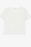 Breeze Kız Çocuk Tişört Düğme Aksesuarlı 8-14 Yaş, Ekru