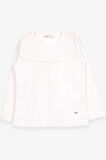 Breeze Kız Çocuk Uzun Kollu Tişört Güpürlü 2-6 Yaş, Ekru