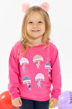 Breeze Kız Çocuk Sweatshirt Şemsiyeli Kız Baskılı 1.5-5 Yaş, Pembe