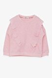 Breeze Kız Çocuk Sweatshirt Güpürlü 1.5-5 Yaş, Somon Melanj