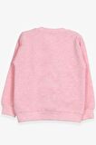 Breeze Kız Çocuk Sweatshirt Baskılı Pullu Unicorn 2-6 Yaş, Somon Melanj